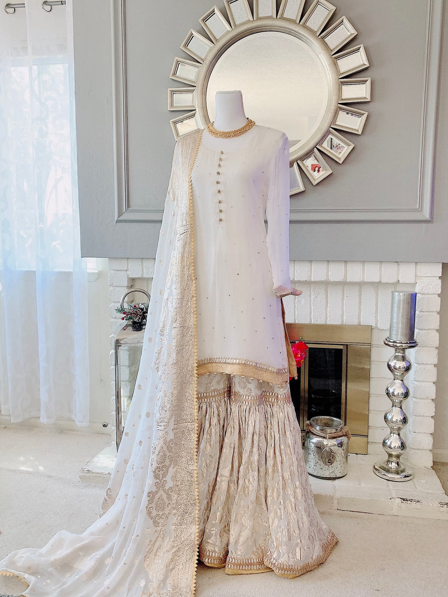 Elegant white  Asma and Shumaila
