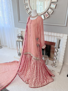 Peach Pink Gharara Asma and Shumaila Peach Pink Gharara Asma and Shumaila