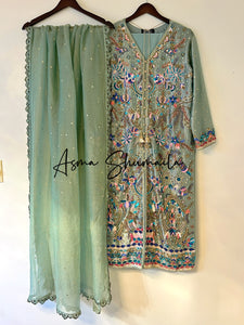 Green Sequenced Embellished