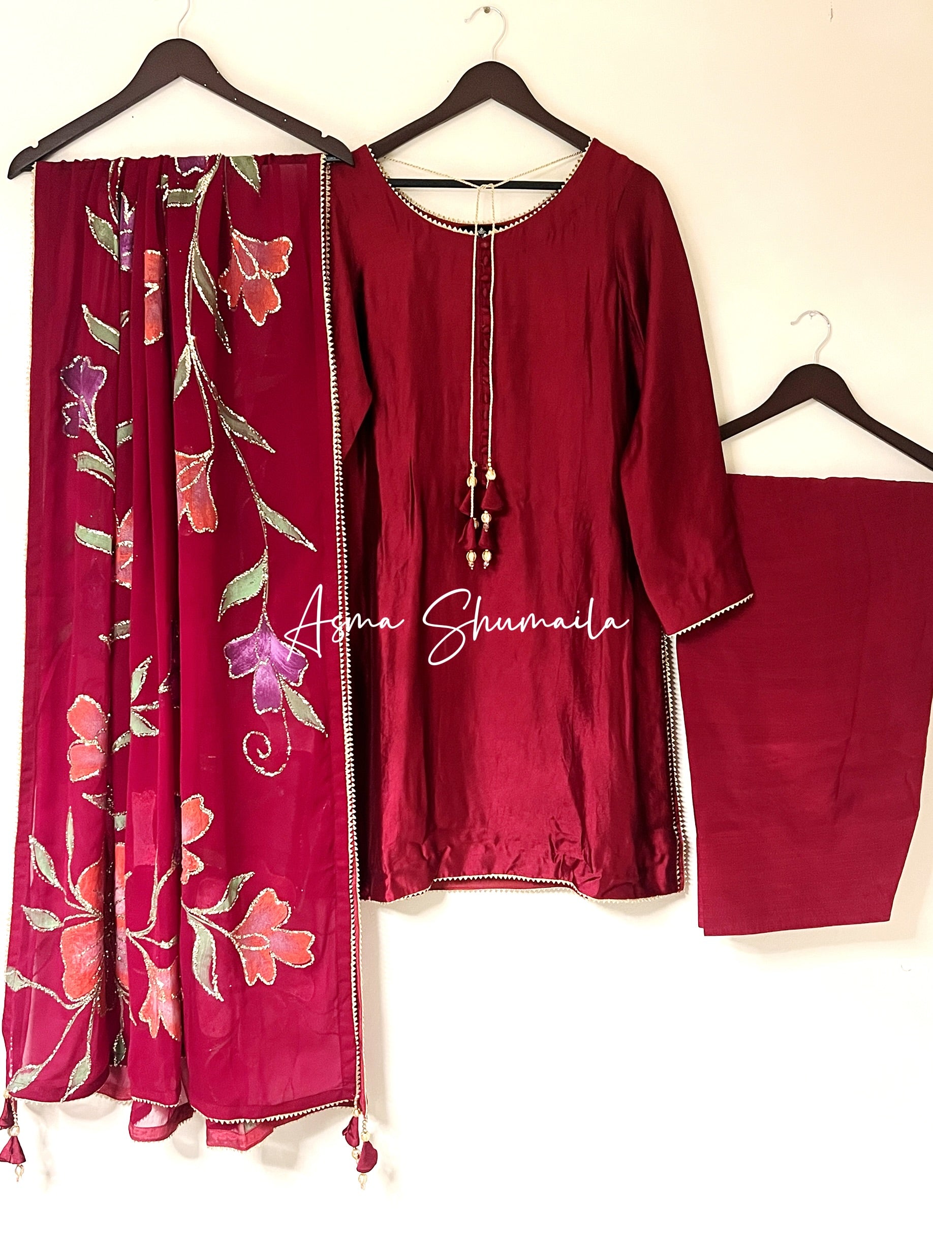 Maroon Farshi Shalwar