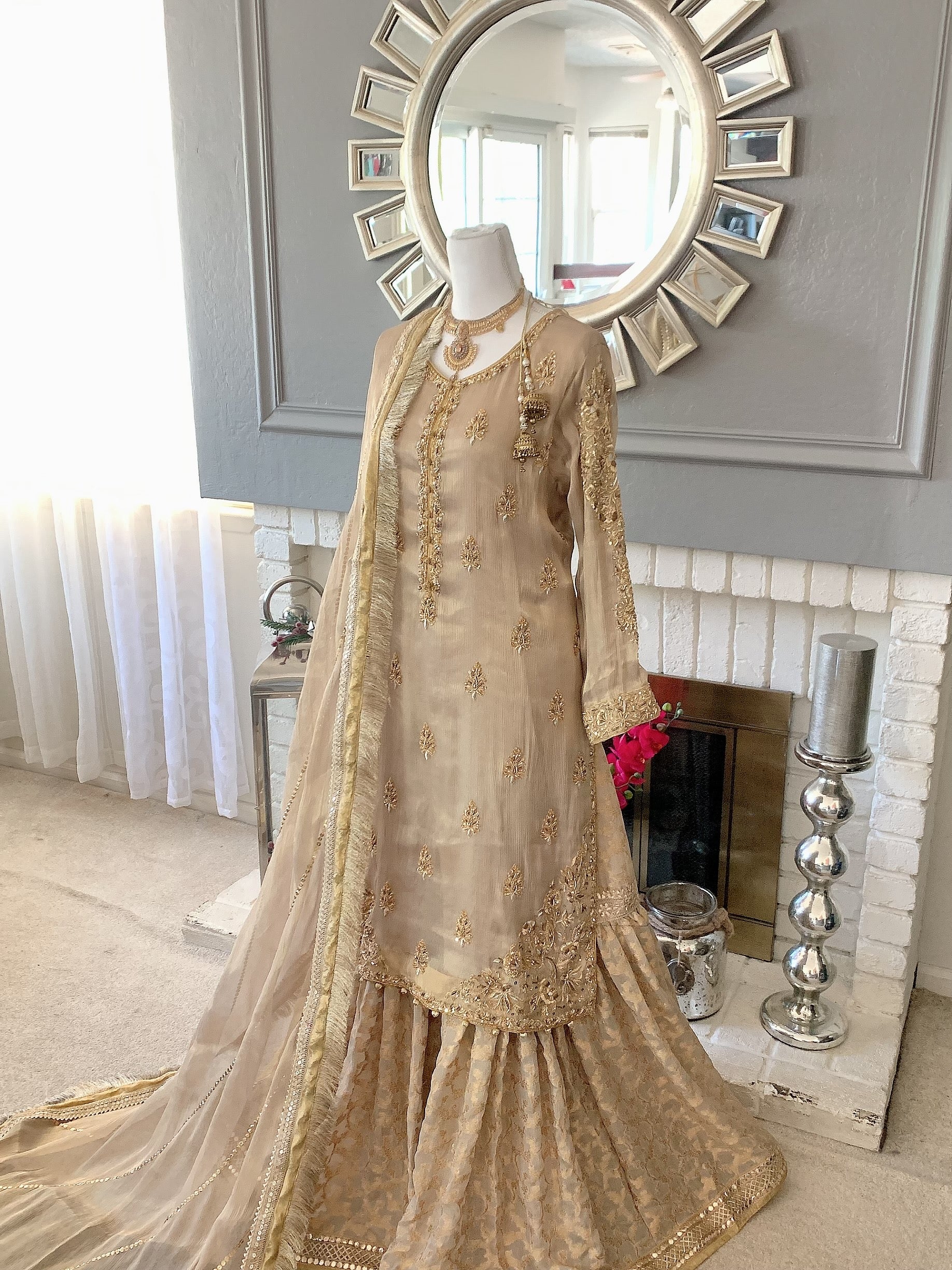 Gold Nikkah Gharara Gold Nikkah Gharara