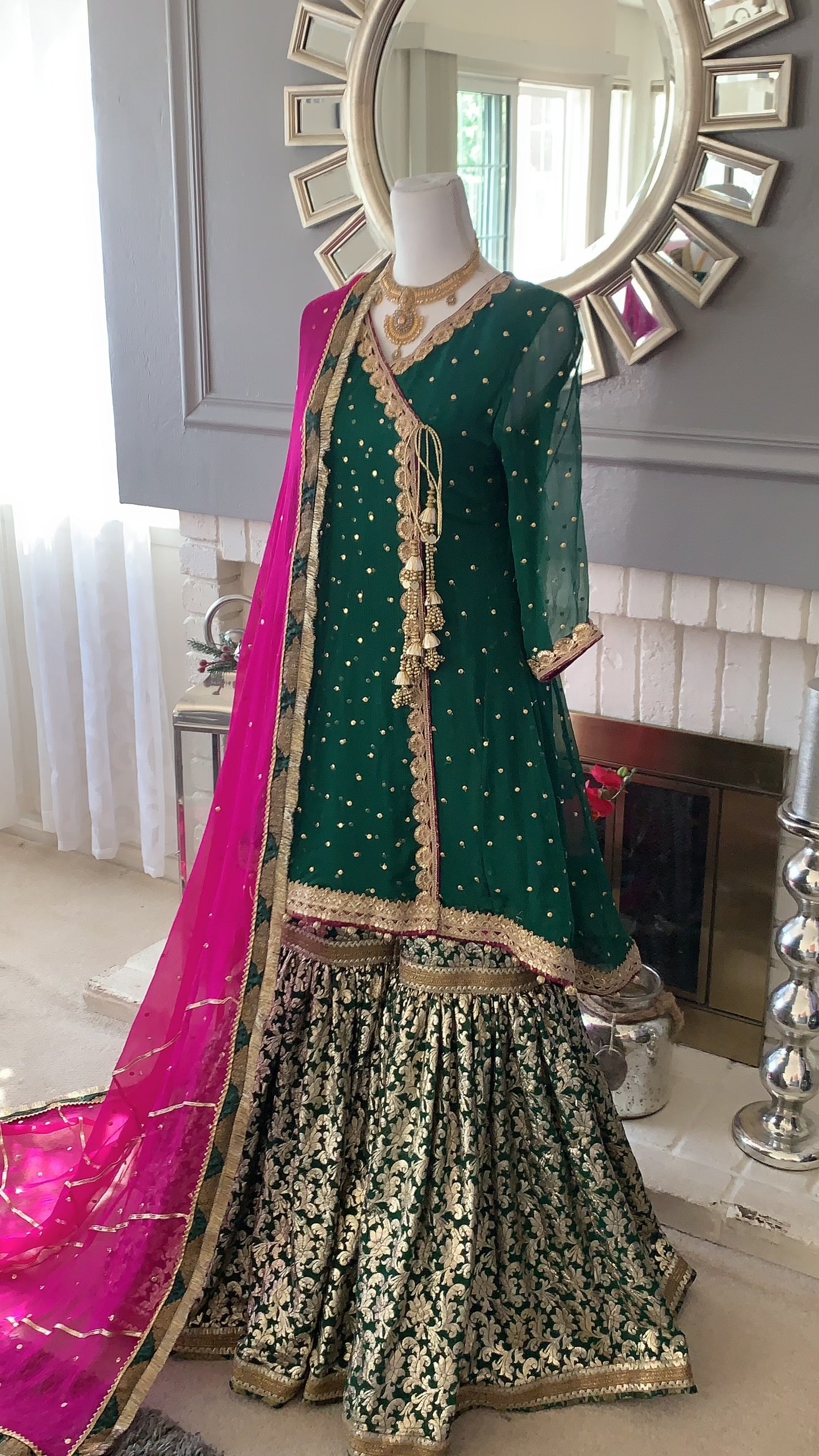 Green Nikkah Gharara Asma and Shumaila Green Nikkah Gharara Asma and Shumaila