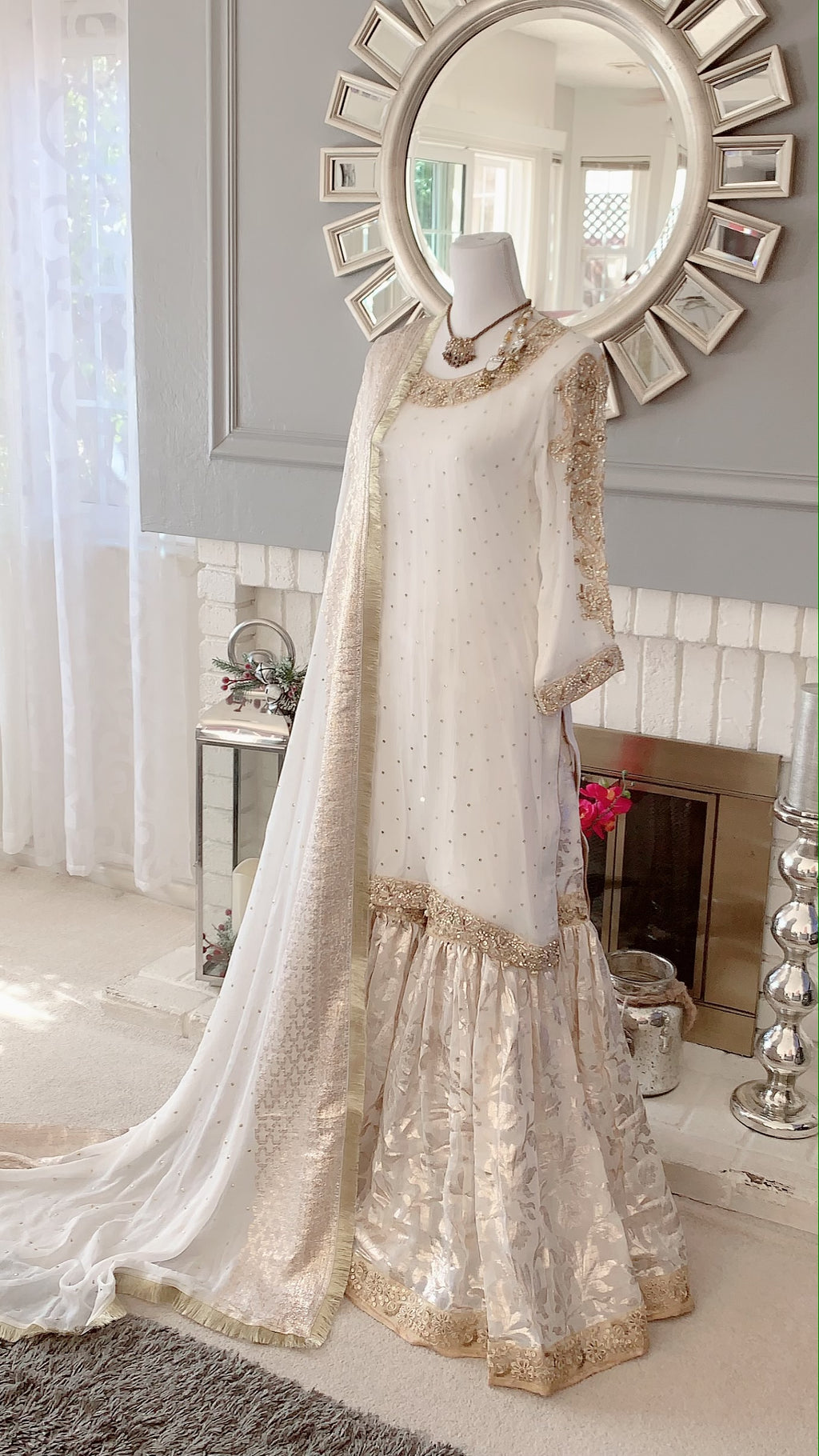 Gold Nikkah Gharara Asma and Shumaila Gold Nikkah Gharara Asma and Shumaila