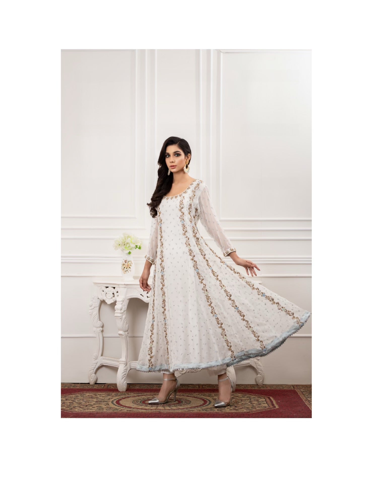 White Flare Peplum Asma and Shumaila White Flare Peplum Asma and Shumaila
