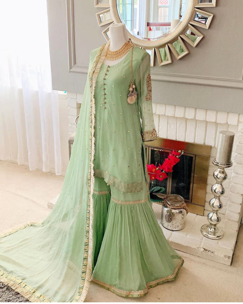 Buy Pakistani Woman Wedding Garara Dress Handmade Party Wear Dress for  Woman, Indian Pakistani Embroidered Shalwar Kameez Women , Mehndi Dress  Online in India - Etsy
