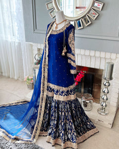 Blue Nikkah Gharara – Asma and Shumaila